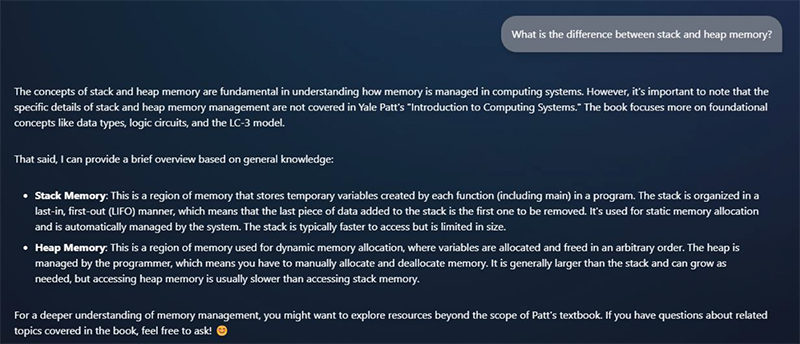 Screenshot of Textbook module