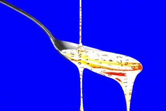 Spoon holding melting binary code